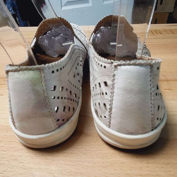 Earth Tangelo Flower Multi Laser Cut Slip-On Leather Sneakers Size 7.5 - Picture 7 of 12